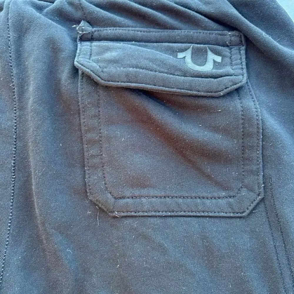 True Religion World Tour Black Cargo Jogger Sweatpants